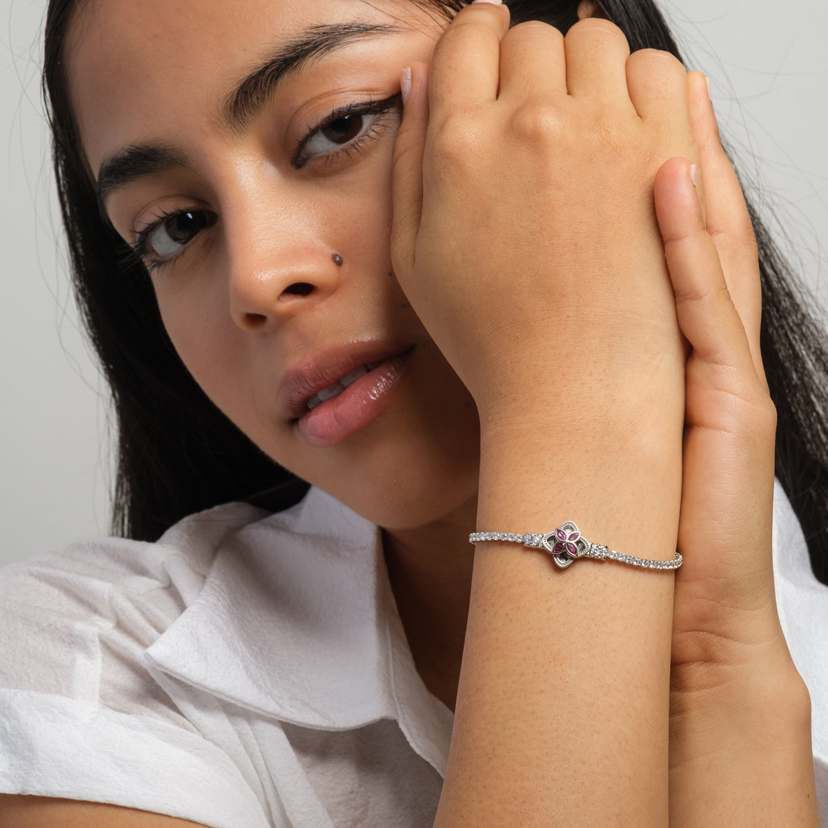 Diamond Ruby Flora Bracelet